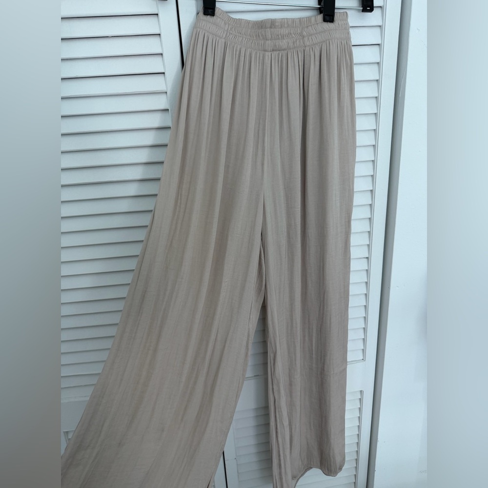 Zara Tan Wide-Leg Pants